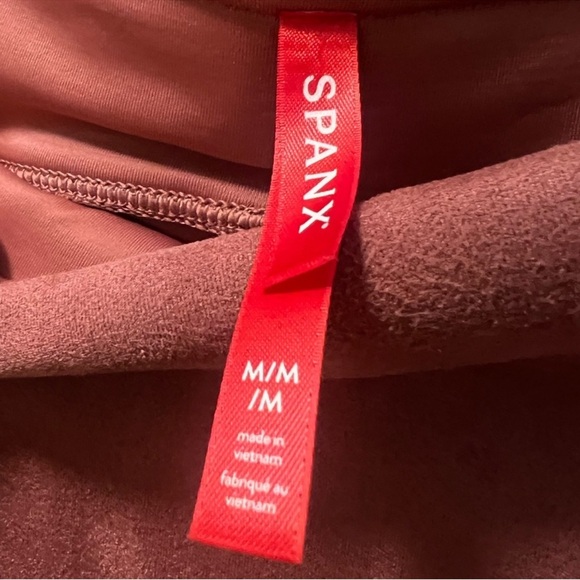 SPANX High Waist Faux Suede Leggings, Rich Rose - Picture 6 of 8